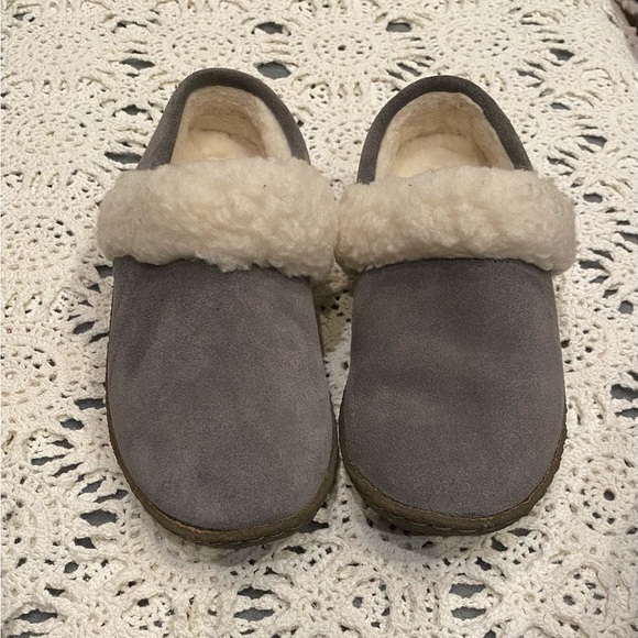 Sorel Nakiska Slide Winter Shearling Slippers gray size 5 - Picture 1 of 8
